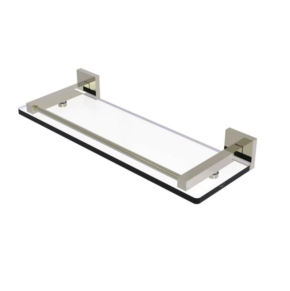 Montero Collection 16 Inch Glass Shelf with Gallery Rail