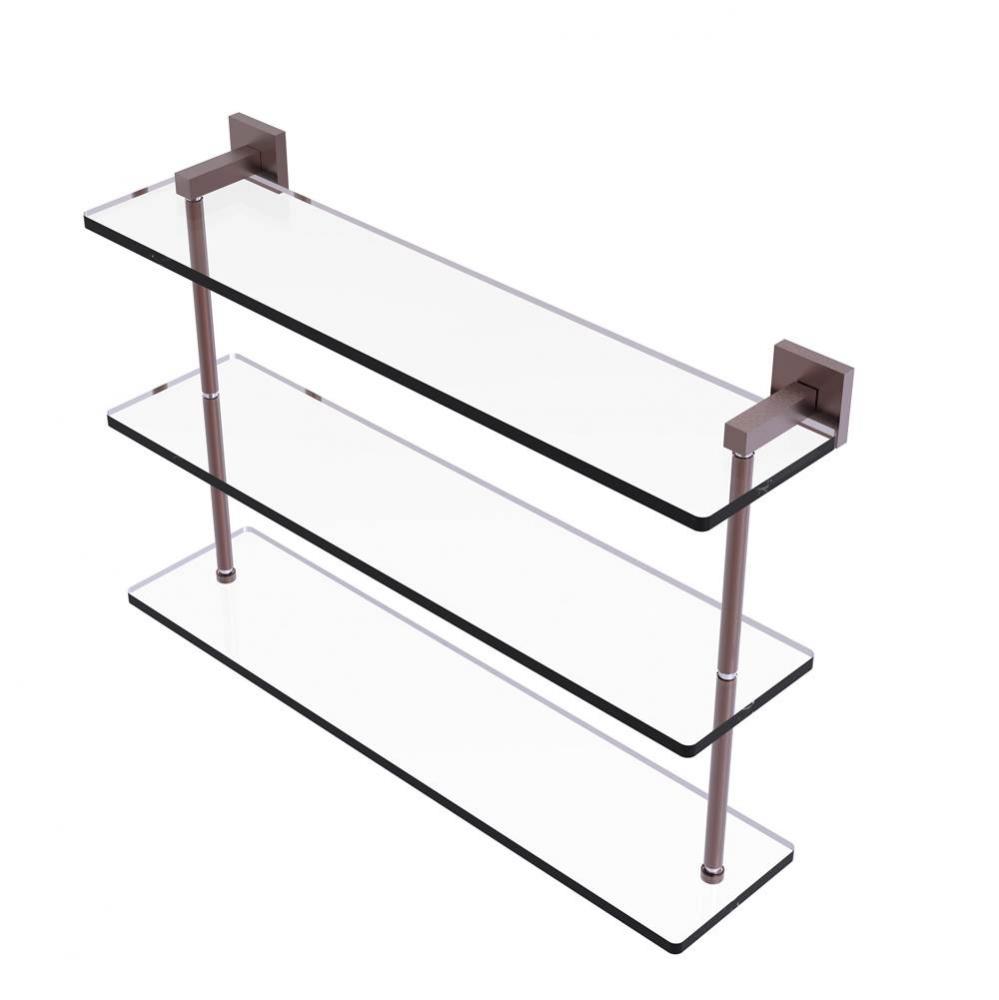 Montero Collection 22 Inch Triple Tiered Glass Shelf