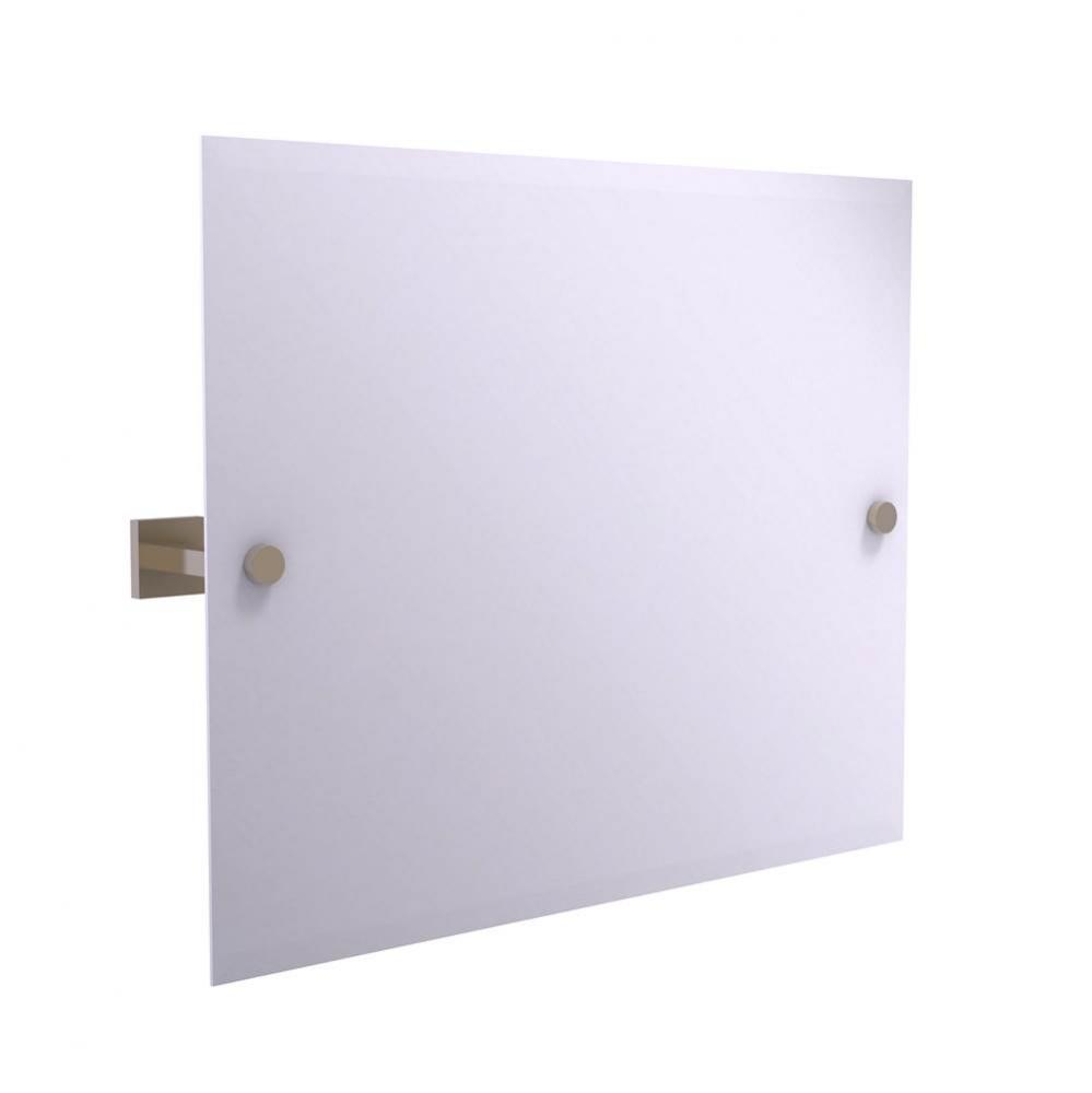 Montero Collection Contemporary Frameless Landscape Rectangular Tilt Mirror with Beveled Edge