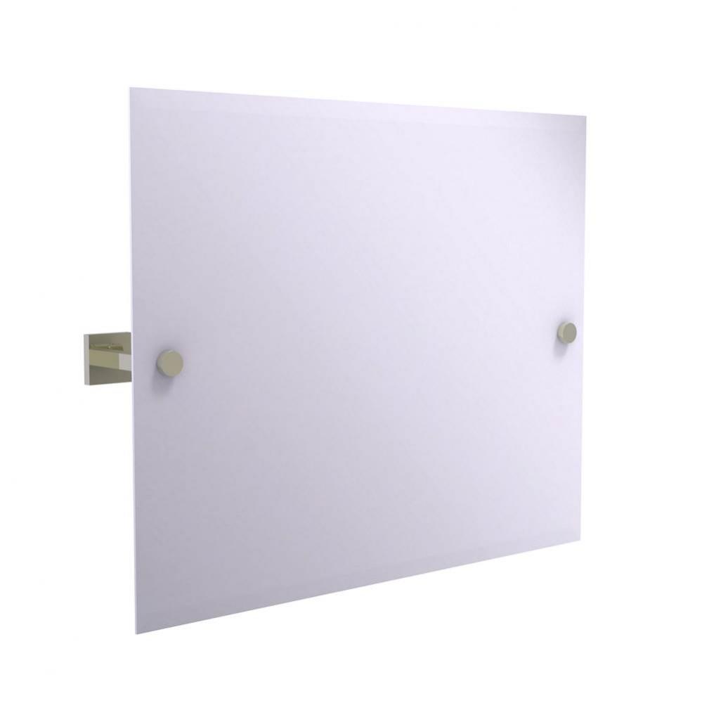 Montero Collection Contemporary Frameless Landscape Rectangular Tilt Mirror with Beveled Edge