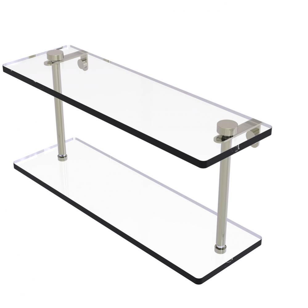 16 Inch Two Tiered Glass Shelf