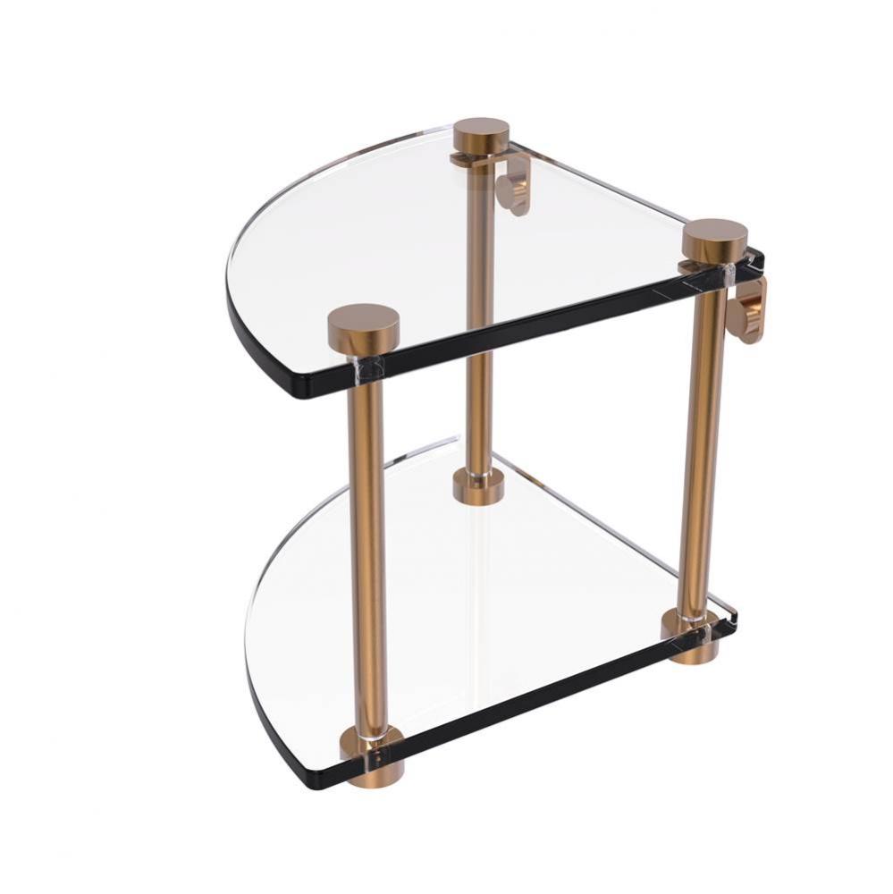 Two Tier Corner Glass Shelf