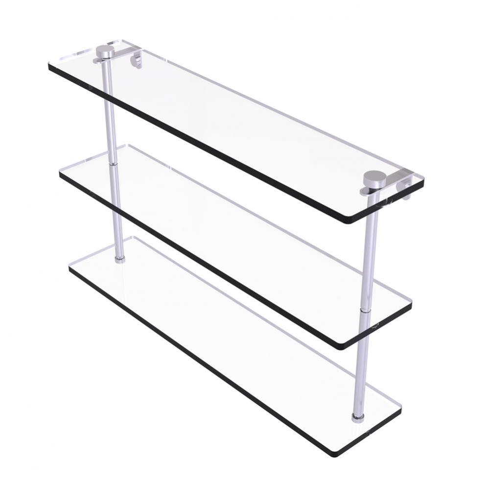 22 Inch Triple Tiered Glass Shelf