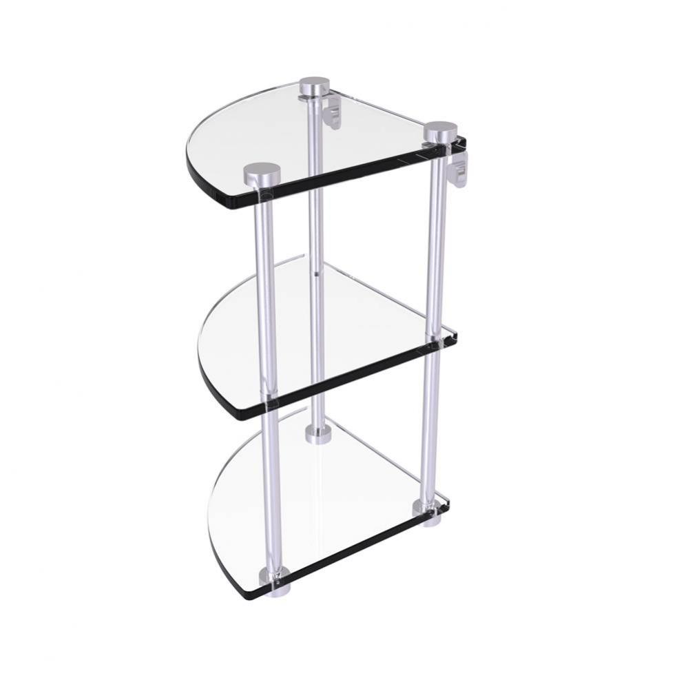 Three Tier Corner Glass Shelf