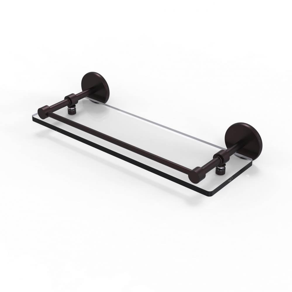 16 Inch Tempered Glass Shelf with Gallery Rail