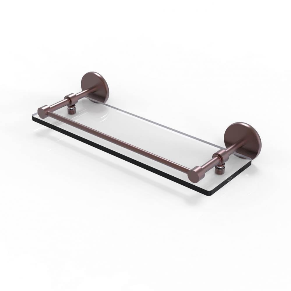 16 Inch Tempered Glass Shelf with Gallery Rail