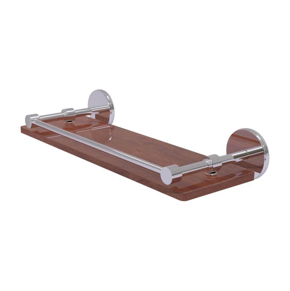 Prestige Skyline Collection 16 Inch Solid IPE Ironwood Shelf with Gallery Rail