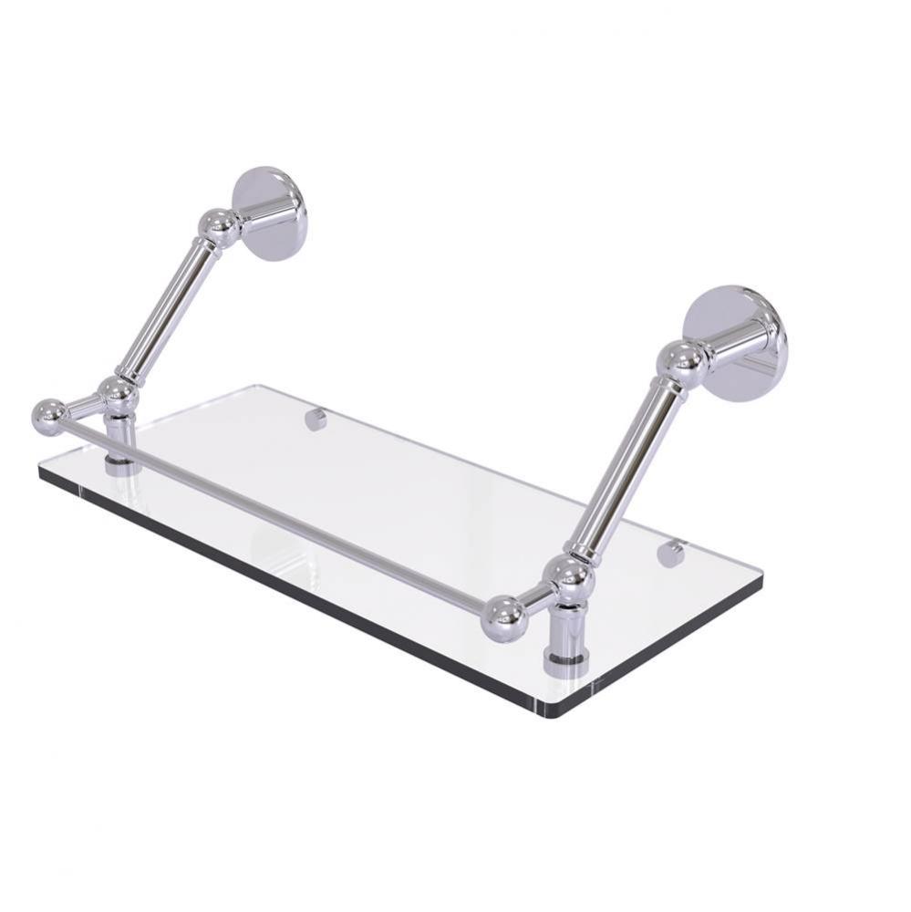 Prestige Skyline 18 Inch Floating Glass Shelf with Gallery Rail