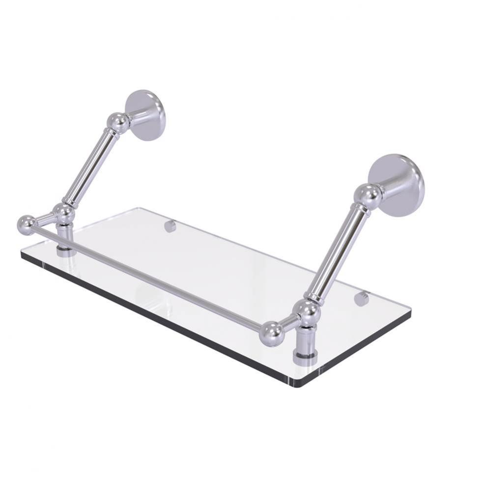 Prestige Skyline 18 Inch Floating Glass Shelf with Gallery Rail