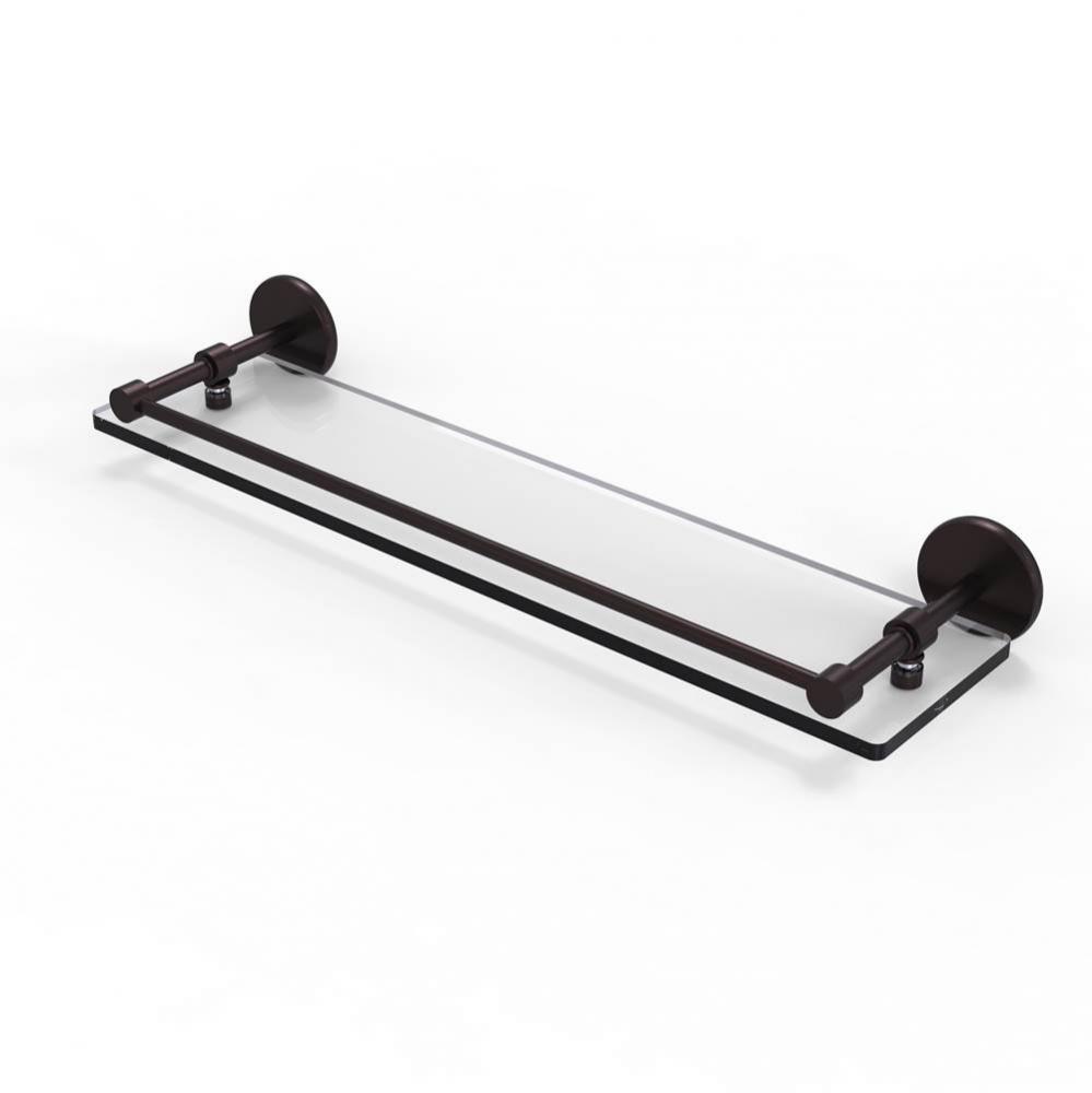 22 Inch Tempered Glass Shelf with Gallery Rail