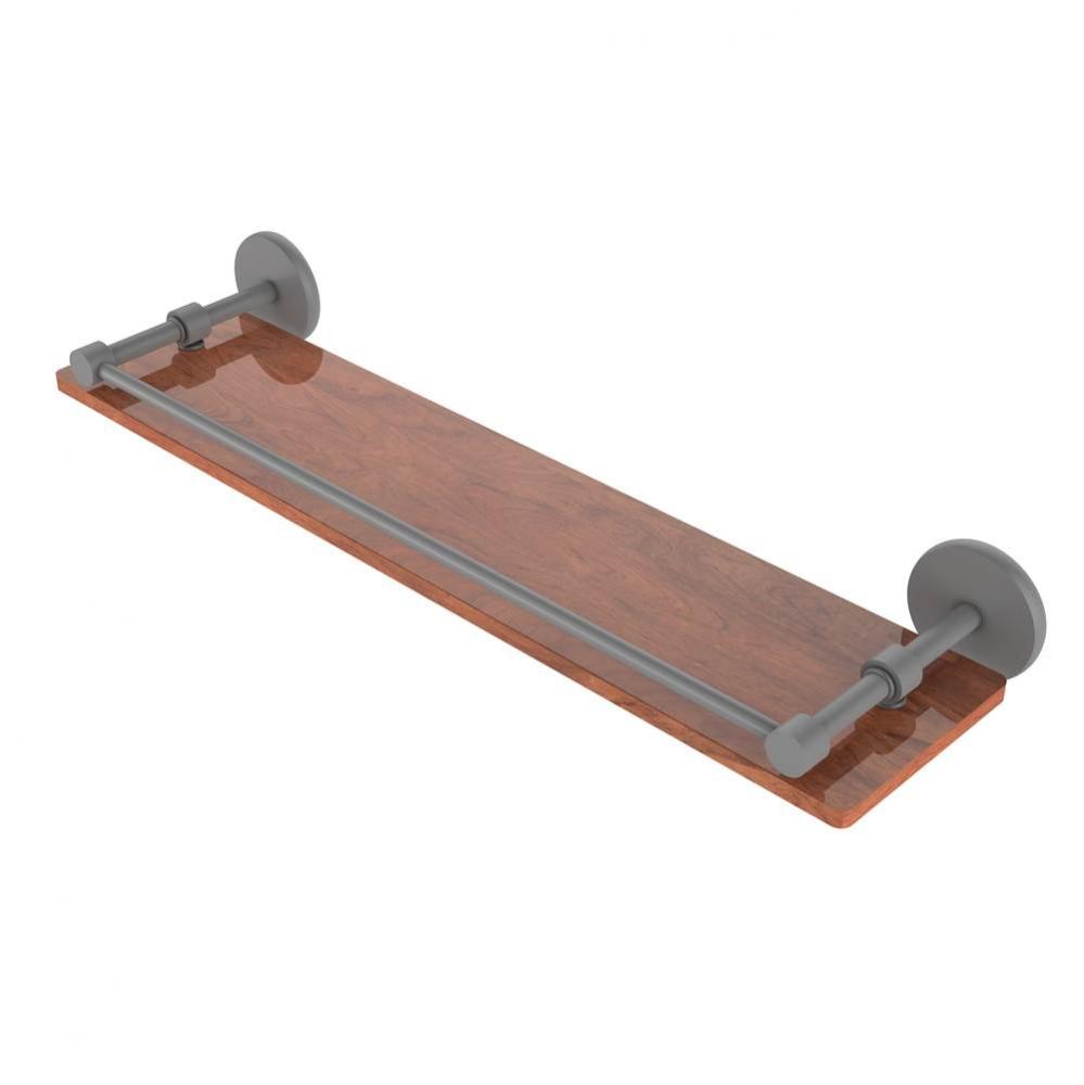 Prestige Skyline Collection 22 Inch Solid IPE Ironwood Shelf with Gallery Rail