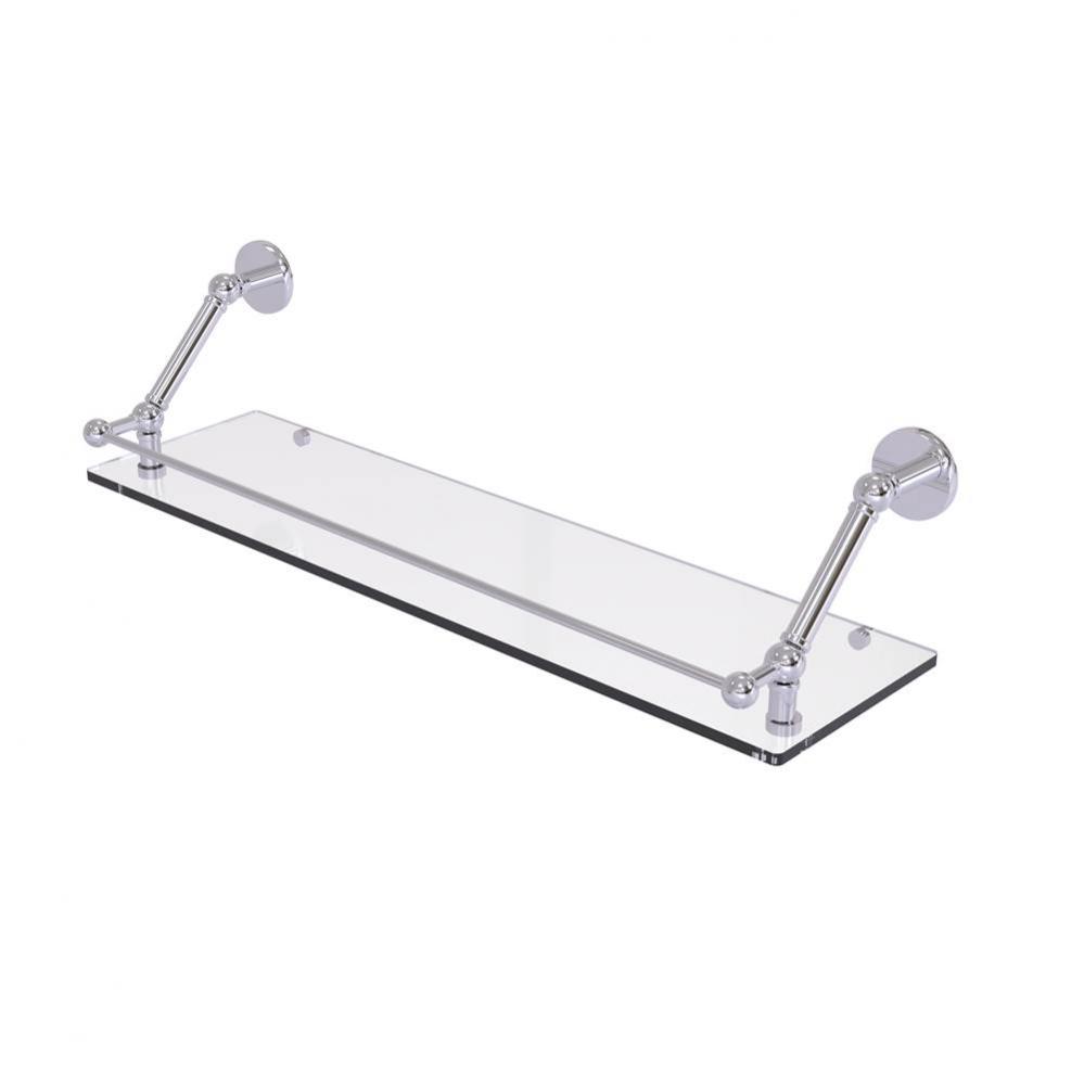 Prestige Skyline 30 Inch Floating Glass Shelf with Gallery Rail