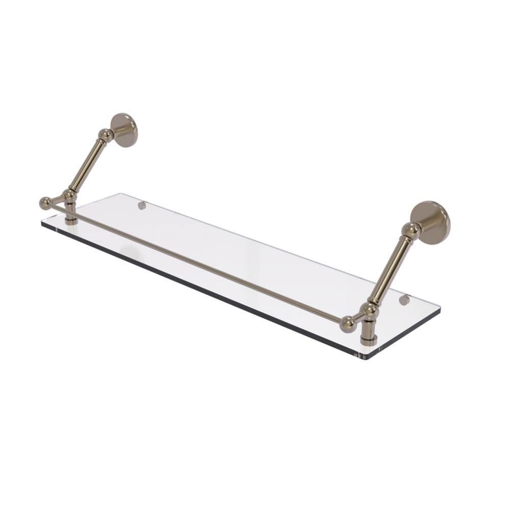 Prestige Skyline 30 Inch Floating Glass Shelf with Gallery Rail