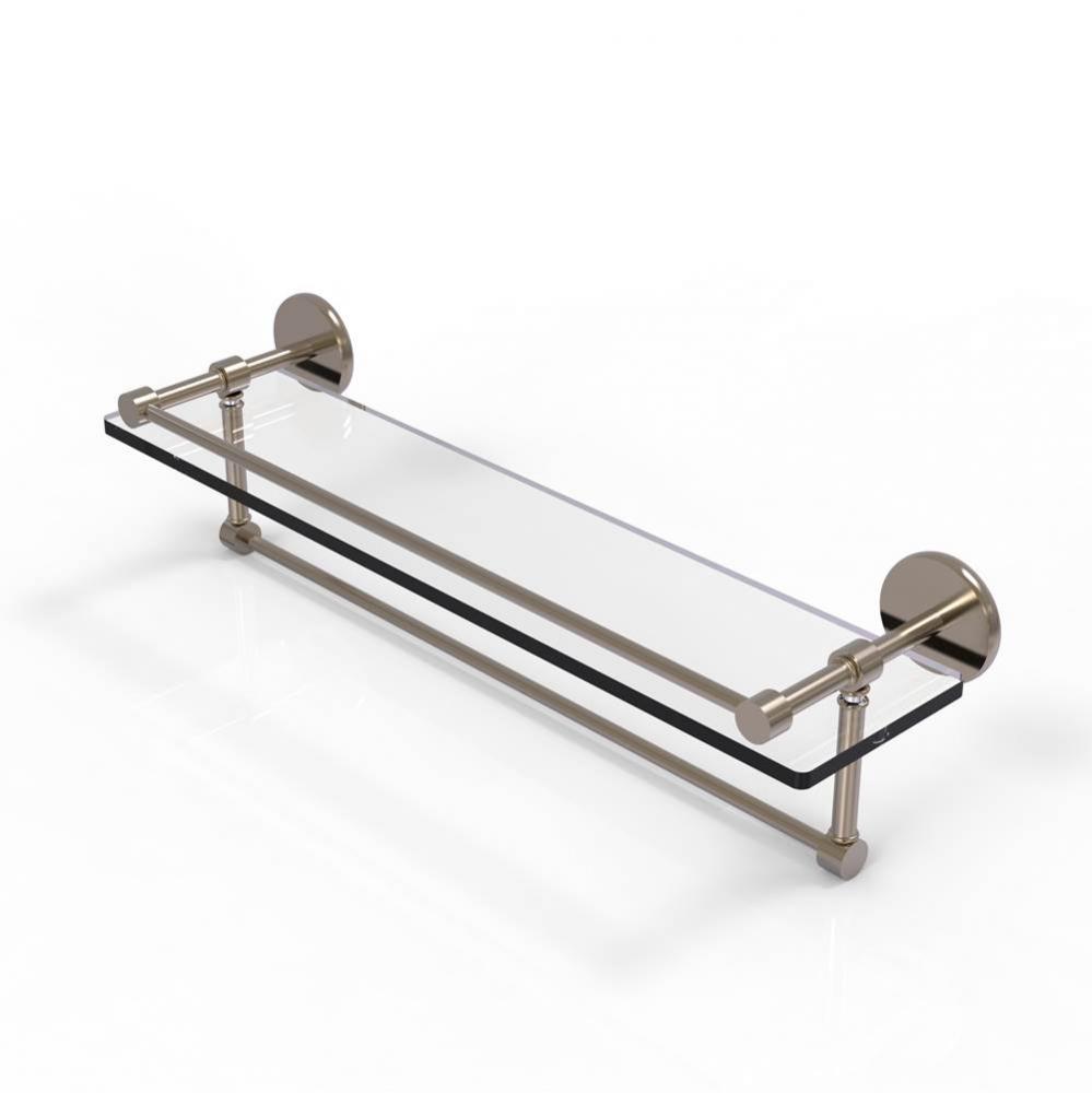 22 Inch Gallery Glass Shelf with Towel Bar