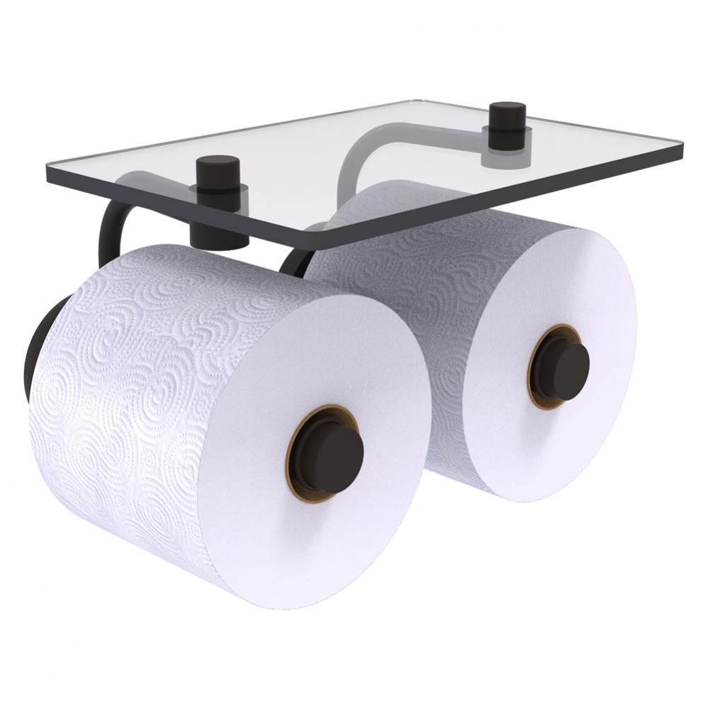 Prestige Skyline Collection 2 Roll Toilet Paper Holder with Glass Shelf - Oil Rubbed Bronze