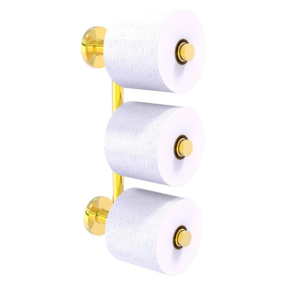 Prestige Skyline Collection 3 Roll Reserve Roll Toilet Paper Holder - Polished Brass