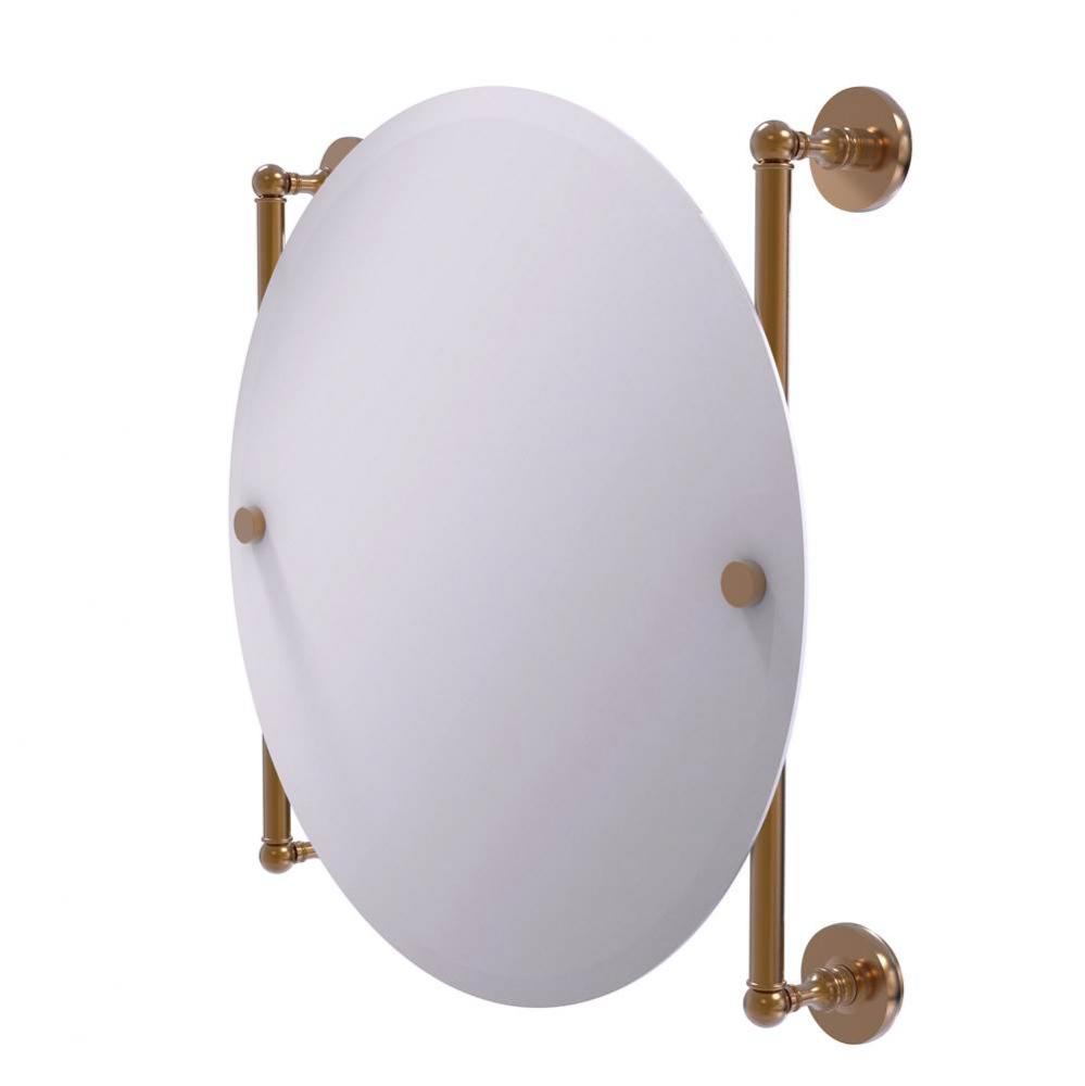 Prestige Skyline Collection Round Frameless Rail Mounted Mirror