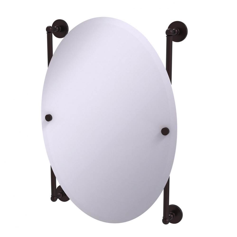 Prestige Skyline Collection Oval Frameless Rail Mounted Mirror