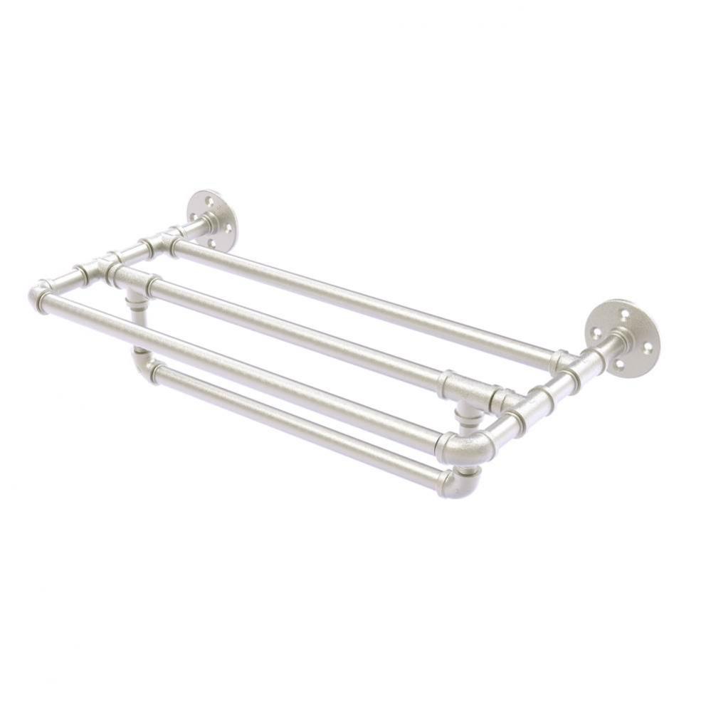 Pipeline Collection 24 Inch Wall Mounted Towel Shelf with Towel Bar
