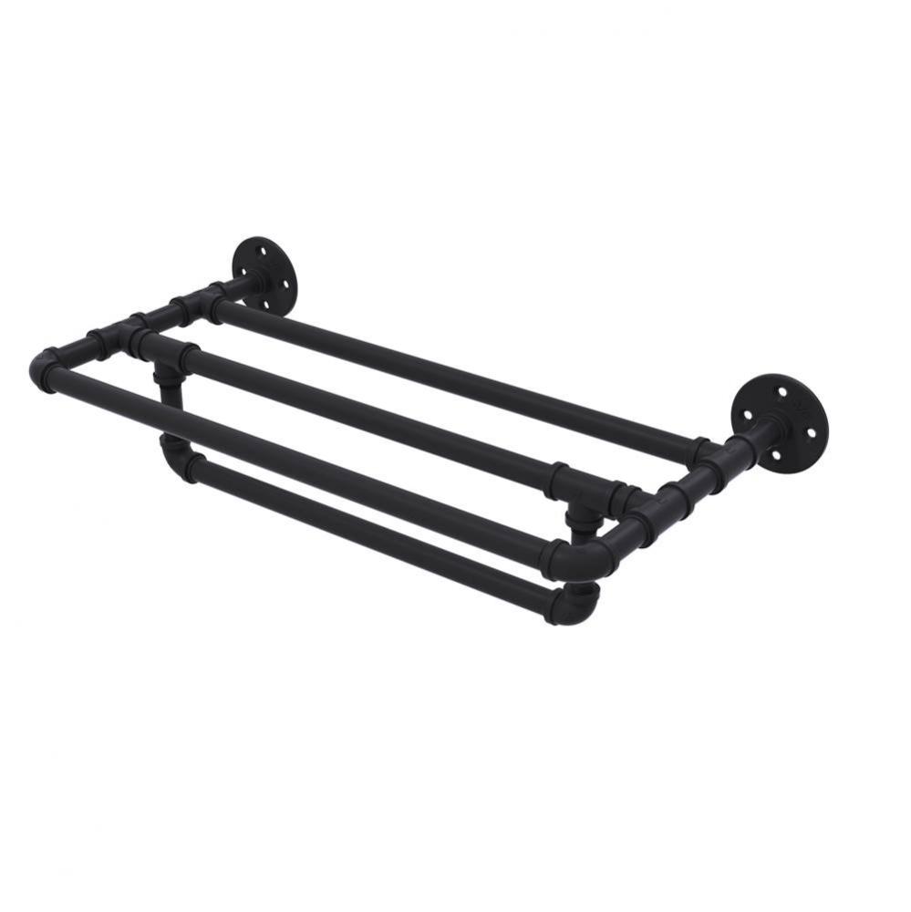 Pipeline Collection 30 Inch Wall Mounted Towel Shelf with Towel Bar