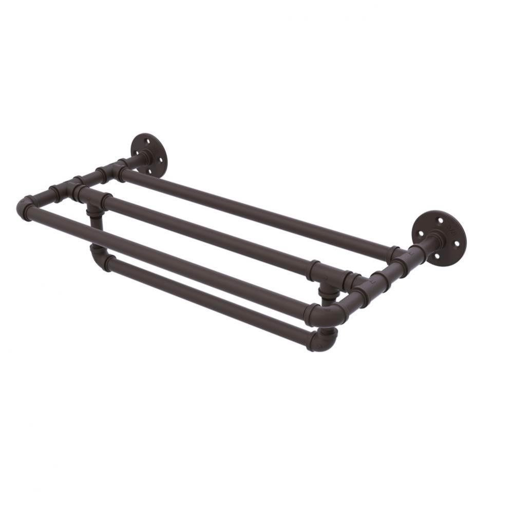 Pipeline Collection 30 Inch Wall Mounted Towel Shelf with Towel Bar