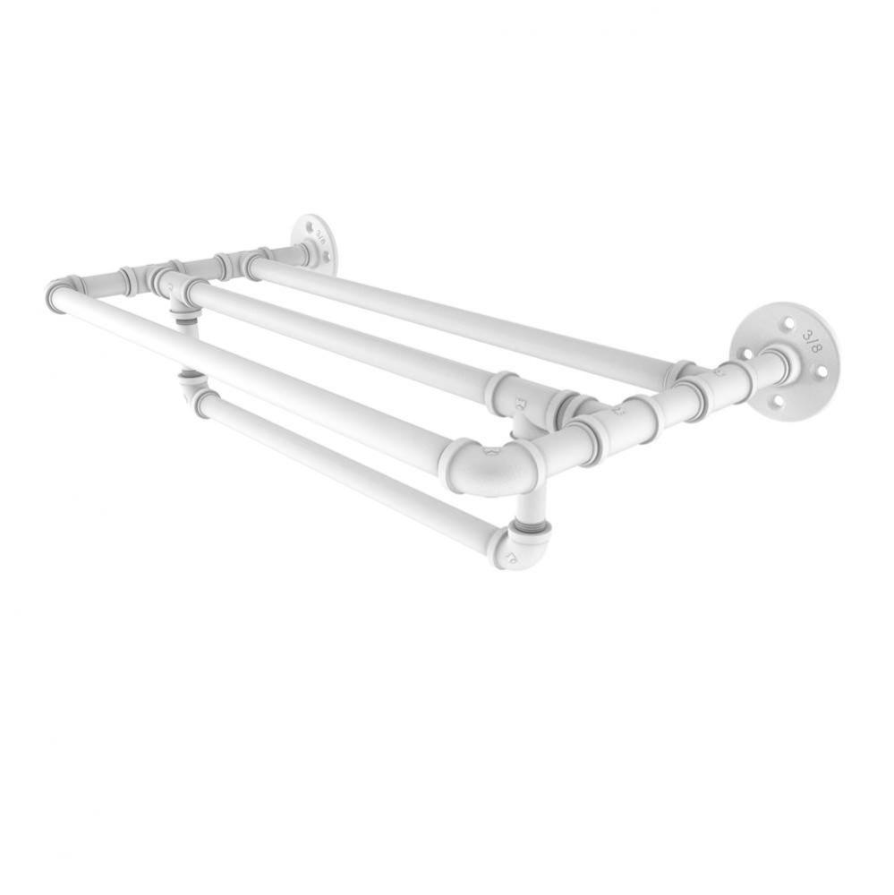 Pipeline Collection 30 Inch Wall Mounted Towel Shelf with Towel Bar