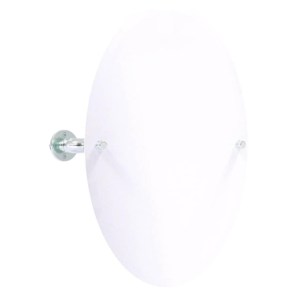 Pipeline Collection Frameless Oval Wall Mounted Tilt Mirror - Polished Chrome