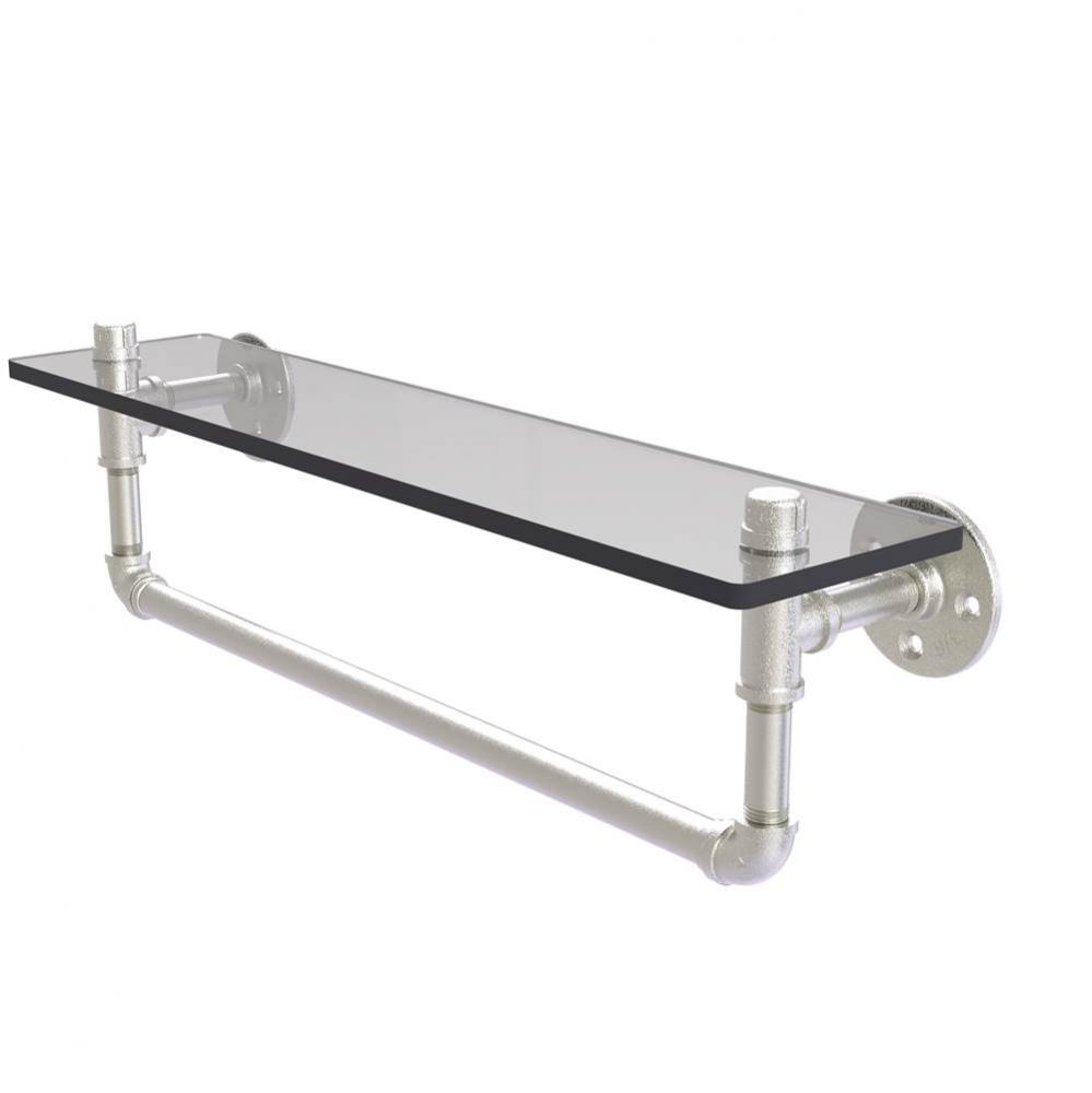 Pipeline Collection 22 Inch Glass Shelf with Towel Bar