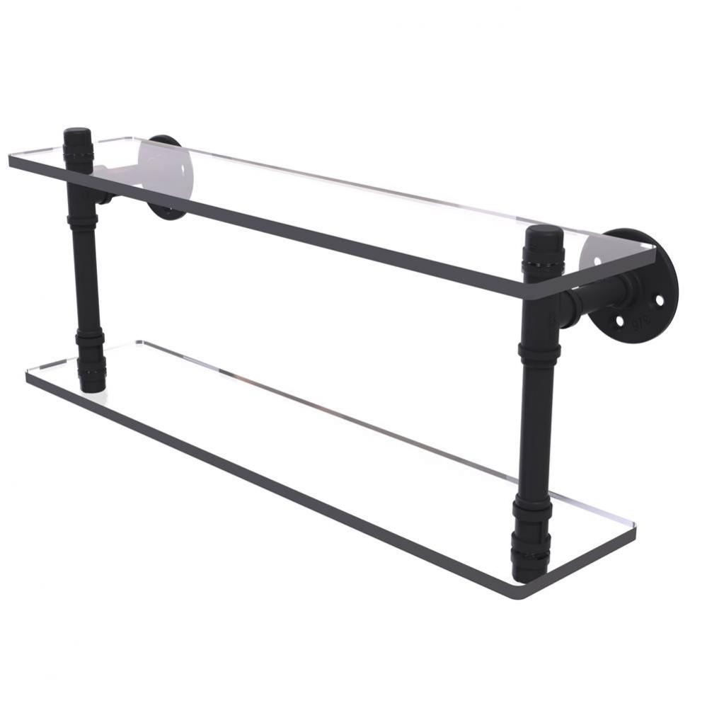 Pipeline Collection 22 Inch Double Glass Shelf