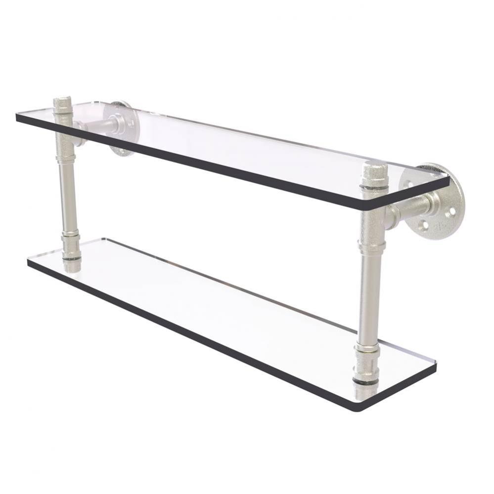 Pipeline Collection 22 Inch Double Glass Shelf