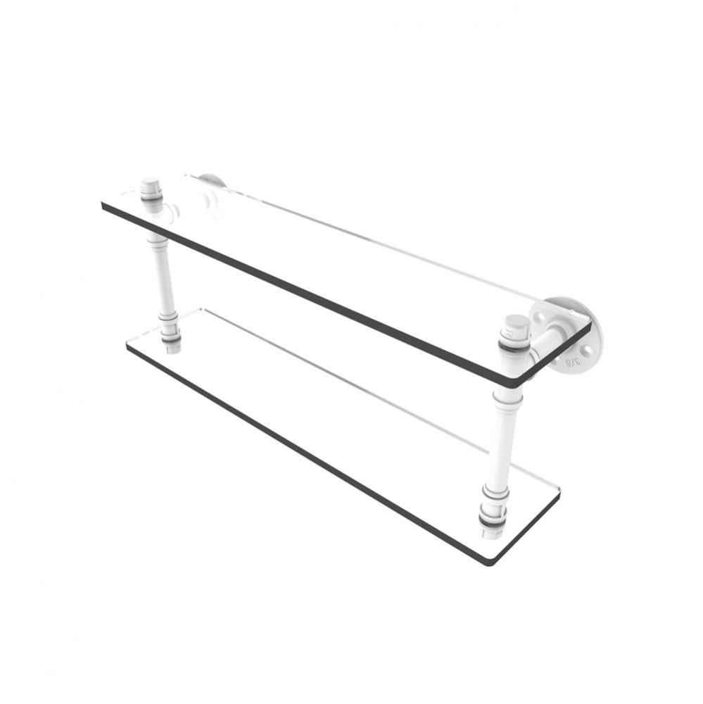 Pipeline Collection 22 Inch Double Glass Shelf