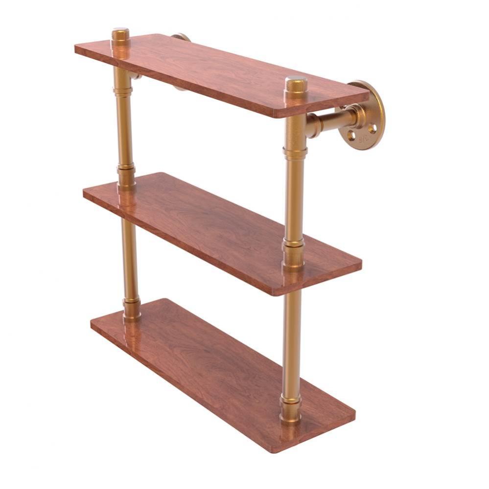 Pipeline Collection 16 Inch Ironwood Triple Shelf