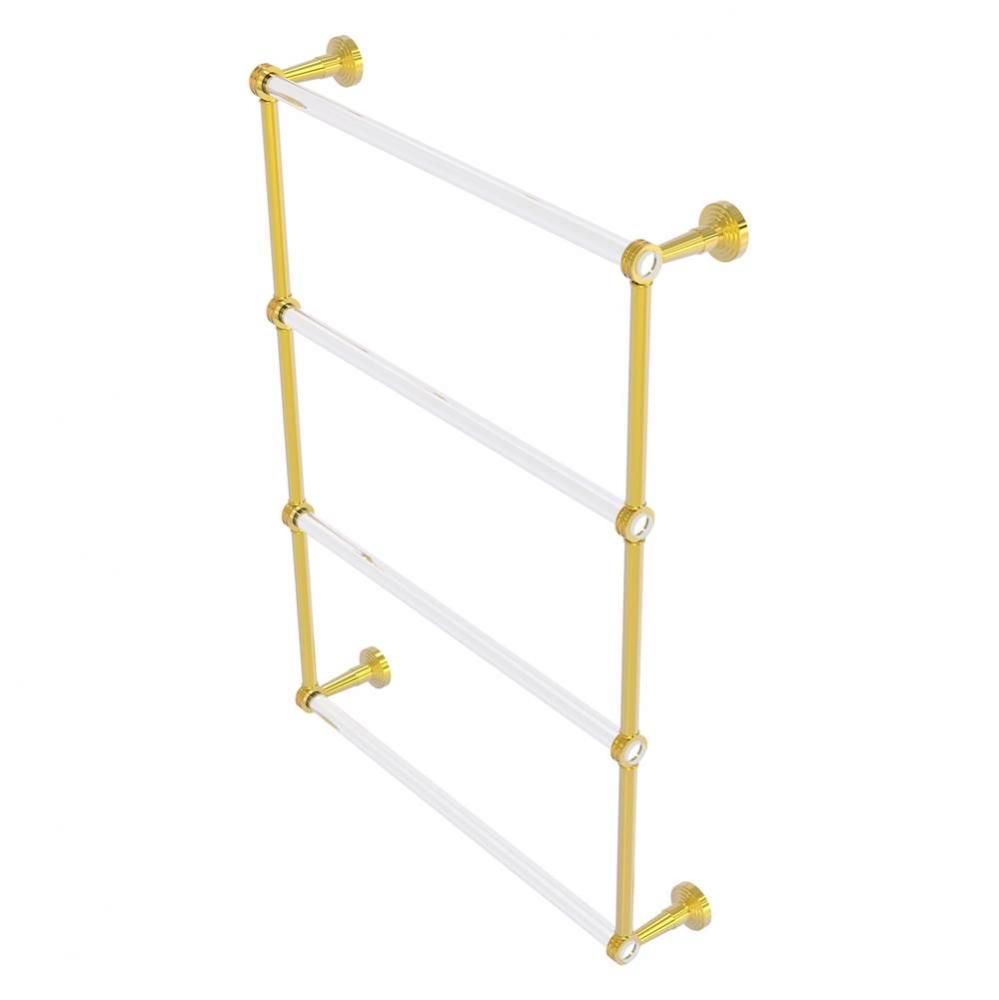 Pacific Beach Collection 4 Tier 24 Inch Ladder Towel Bar with Dotted Accents - Polished Brass