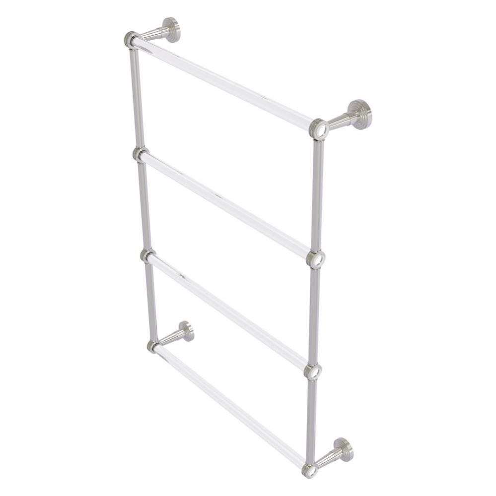 Pacific Beach Collection 4 Tier 24 Inch Ladder Towel Bar with Dotted Accents - Satin Nickel