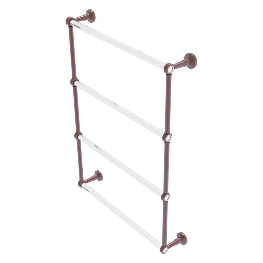 Pacific Beach Collection 4 Tier 24 Inch Ladder Towel Bar with Grooved Accents - Antique Copper