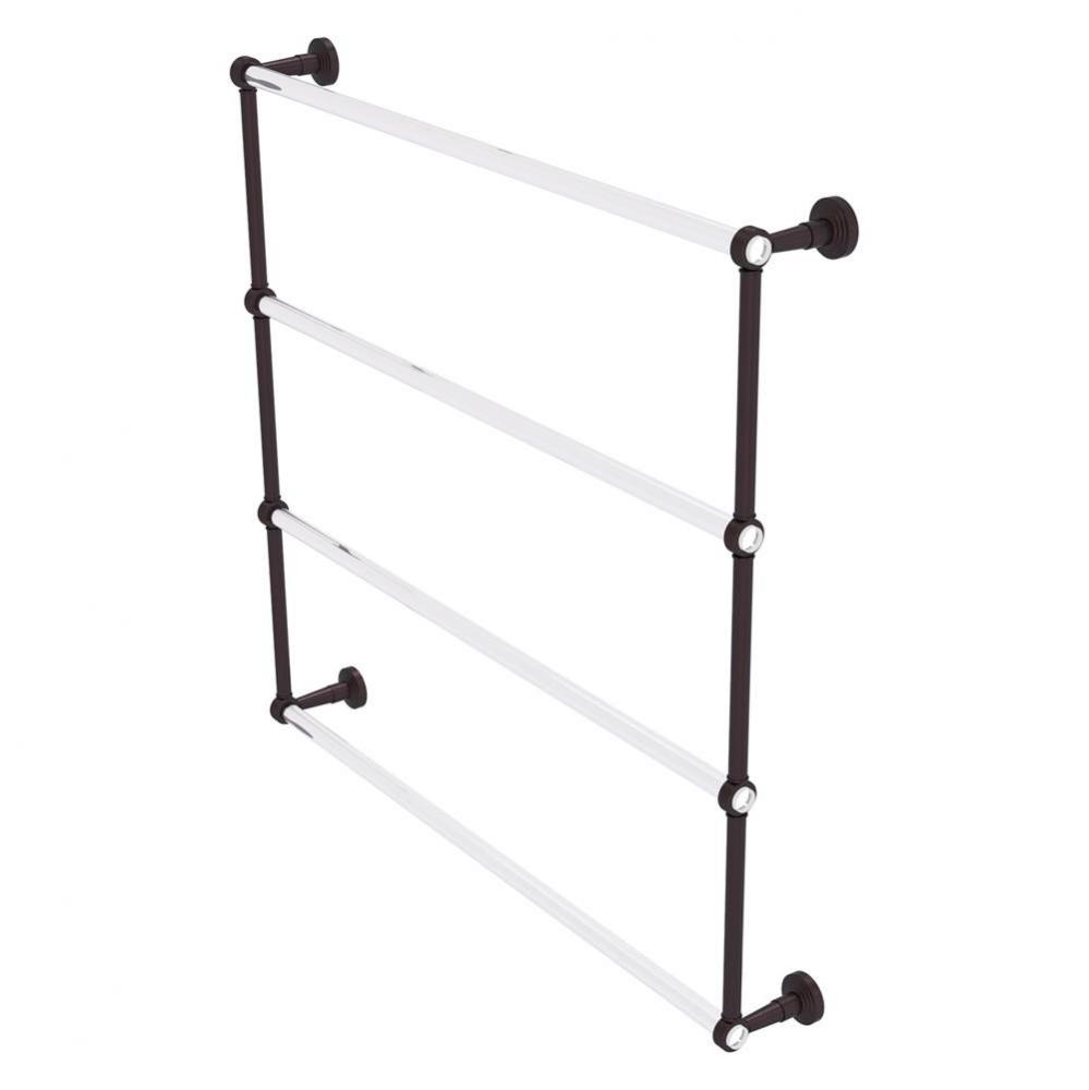 Pacific Beach Collection 4 Tier 36 Inch Ladder Towel Bar with Grooved Accents - Antique Bronze