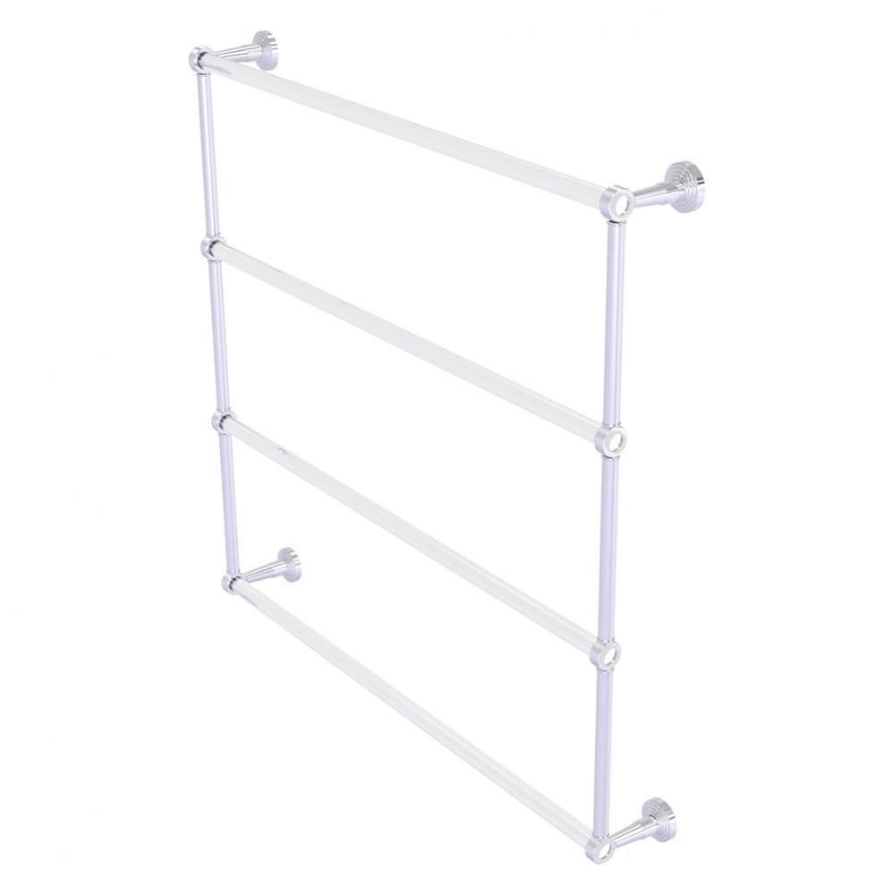 Pacific Beach Collection 4 Tier 36 Inch Ladder Towel Bar with Grooved Accents - Polished Chrome
