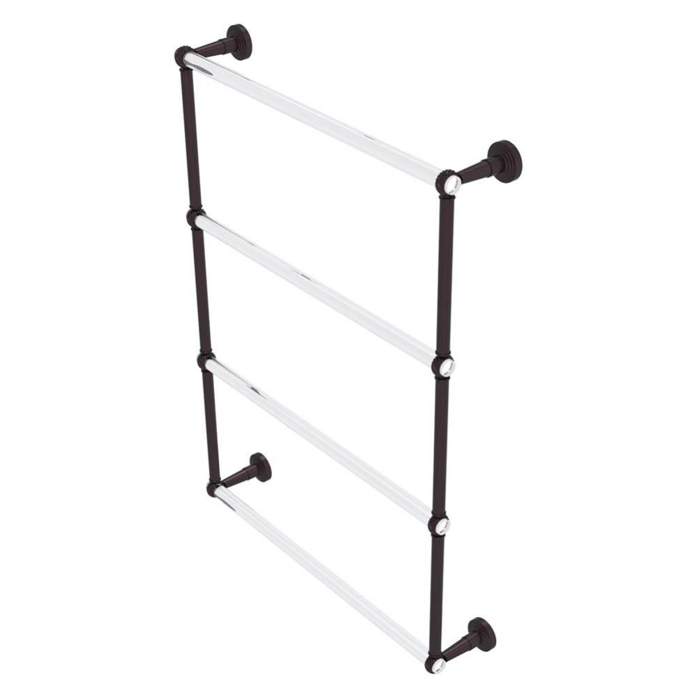 Pacific Beach Collection 4 Tier 24 Inch Ladder Towel Bar with Twisted Accents - Antique Bronze