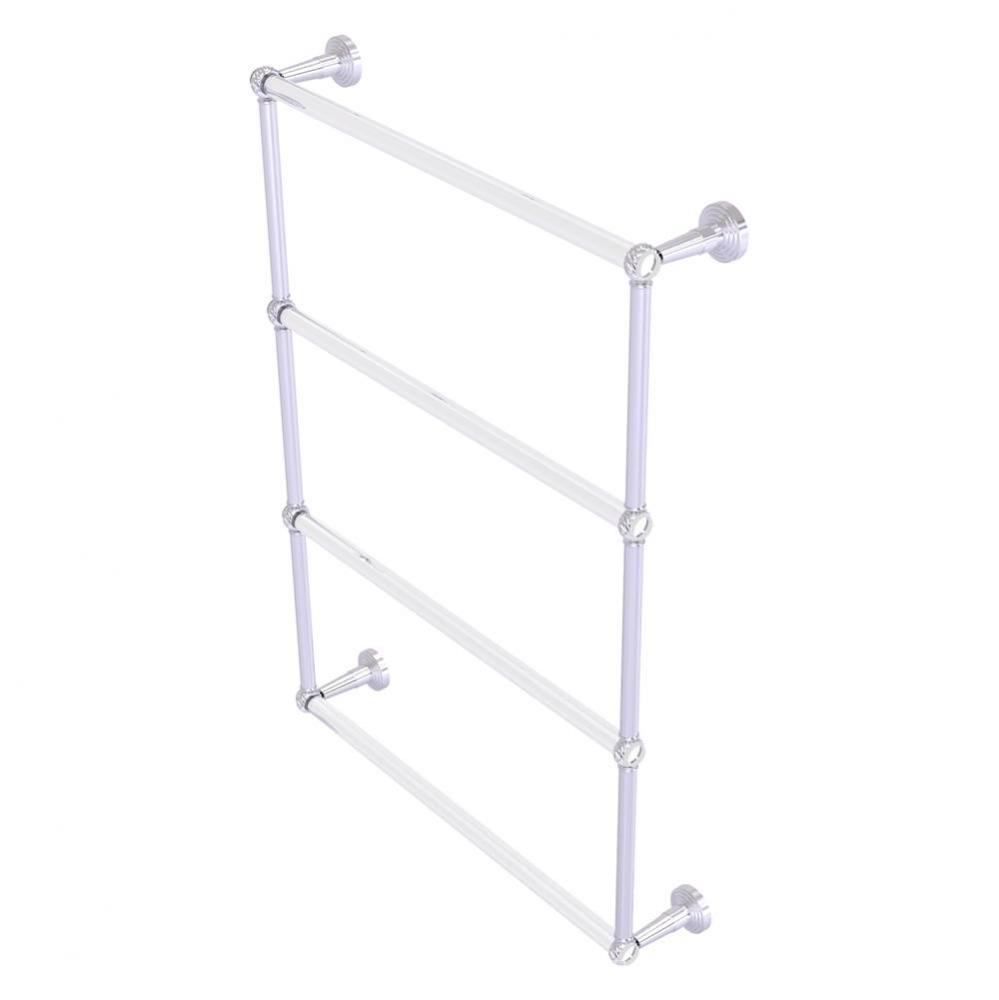 Pacific Beach Collection 4 Tier 24 Inch Ladder Towel Bar with Twisted Accents - Satin Chrome