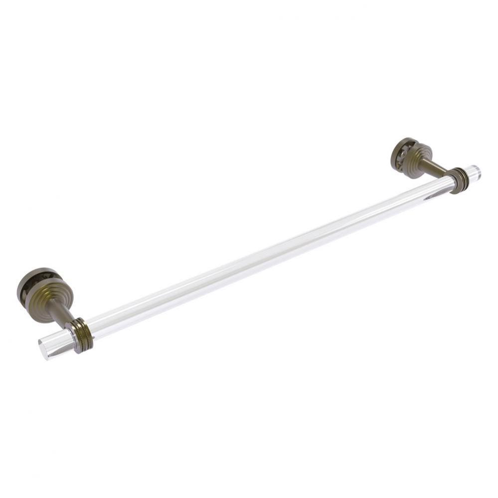 Pacific Beach Collection 24 Inch Shower Door Towel Bar with Dotted Accents - Antique Brass