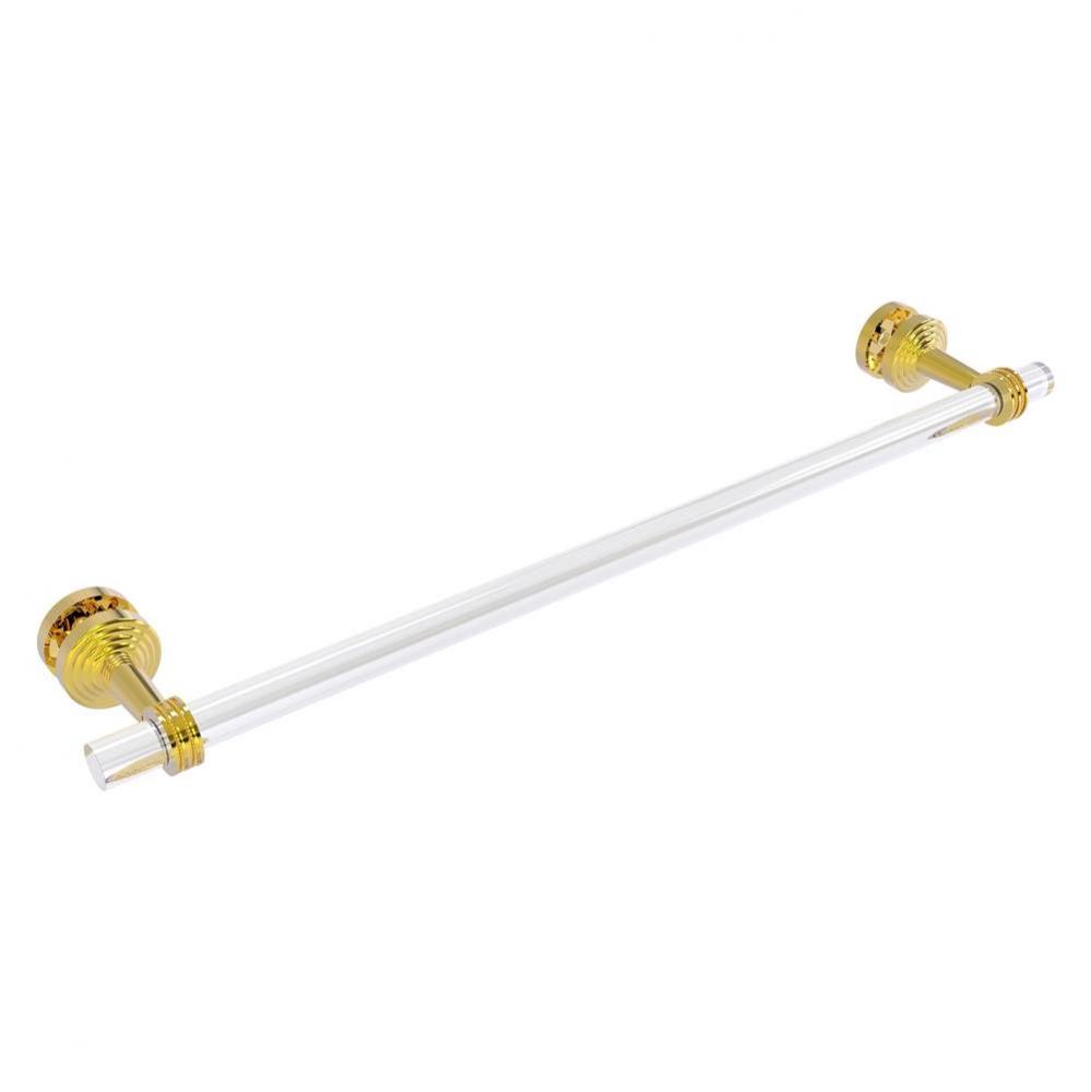Pacific Beach Collection 24 Inch Shower Door Towel Bar with Dotted Accents - Polished Brass