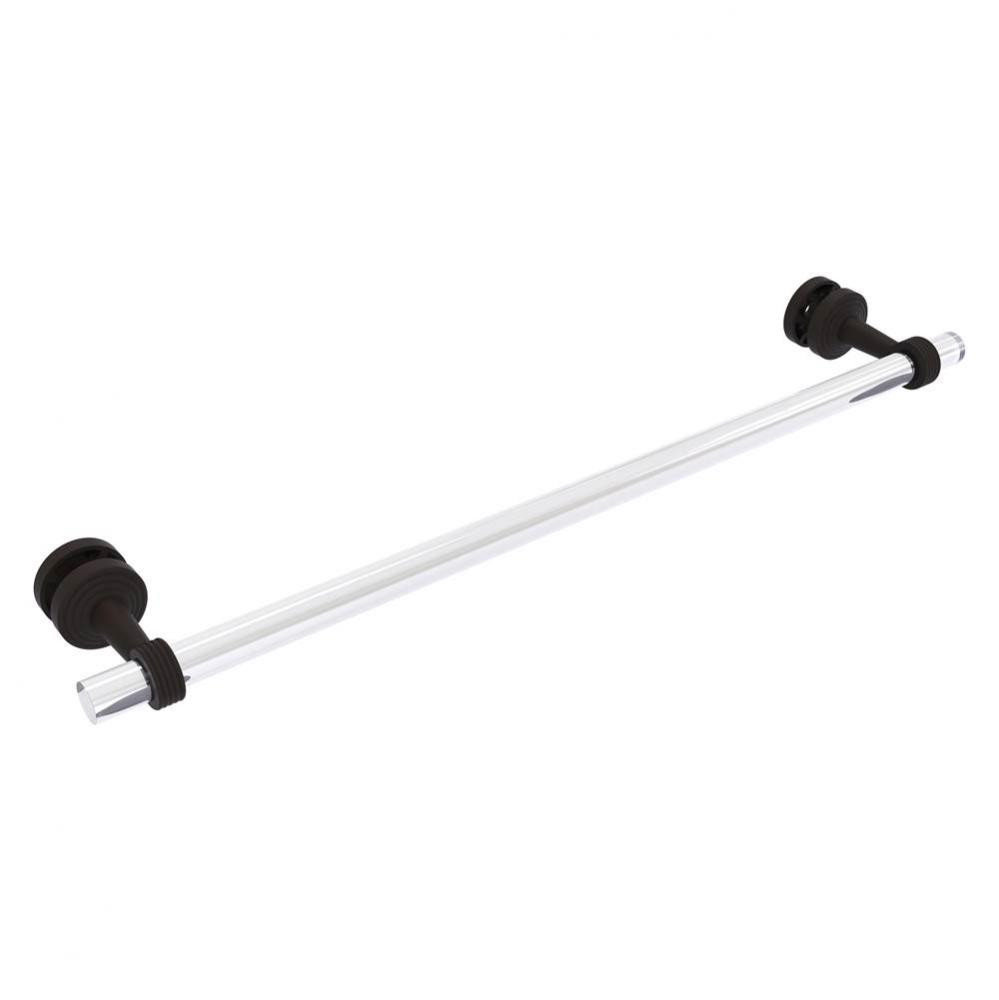 Pacific Beach Collection 24 Inch Shower Door Towel Bar with Grooved Accents - Oil Rubbed Bronze