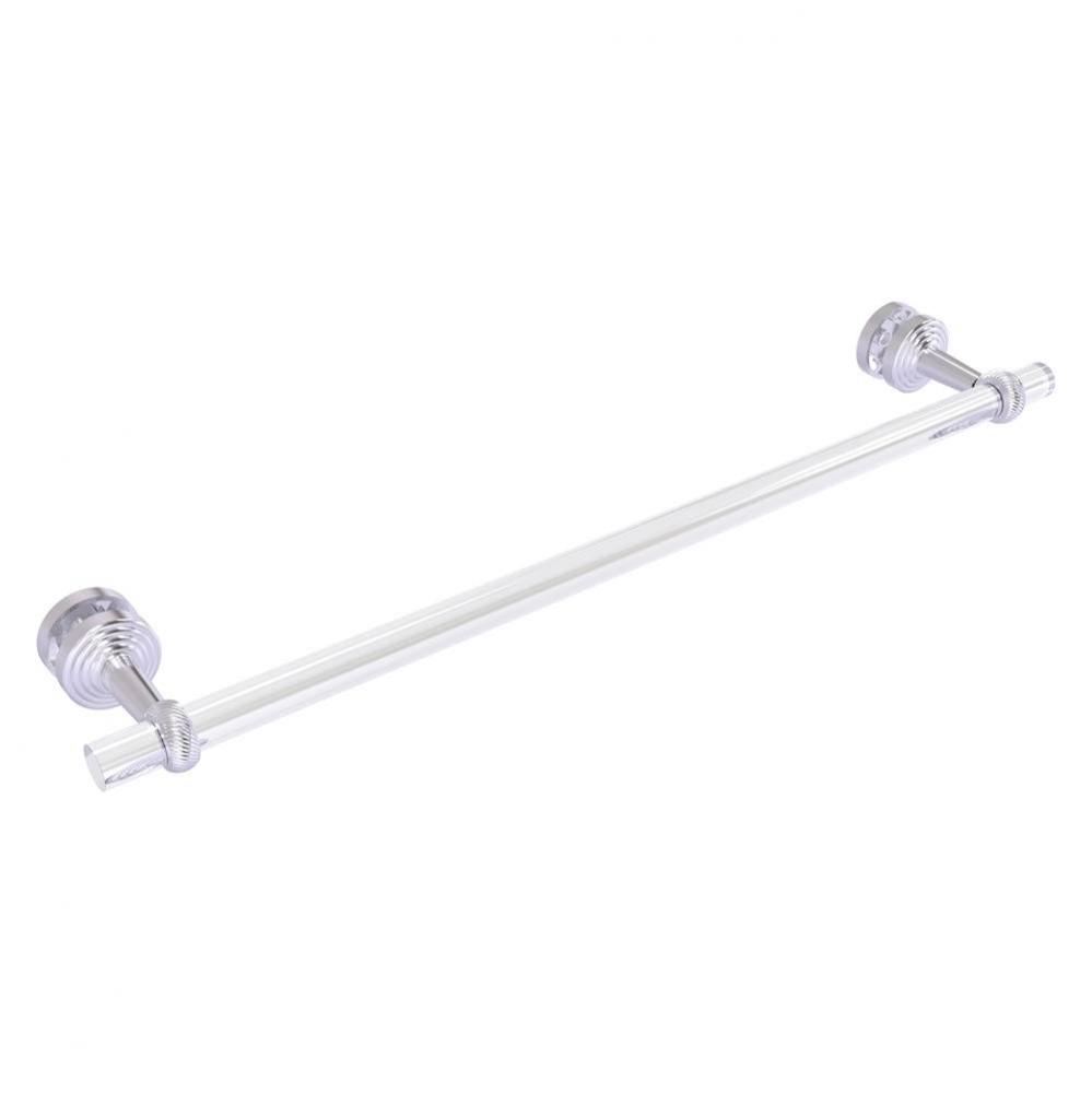 Pacific Beach Collection 24 Inch Shower Door Towel Bar with Twisted Accents - Satin Chrome