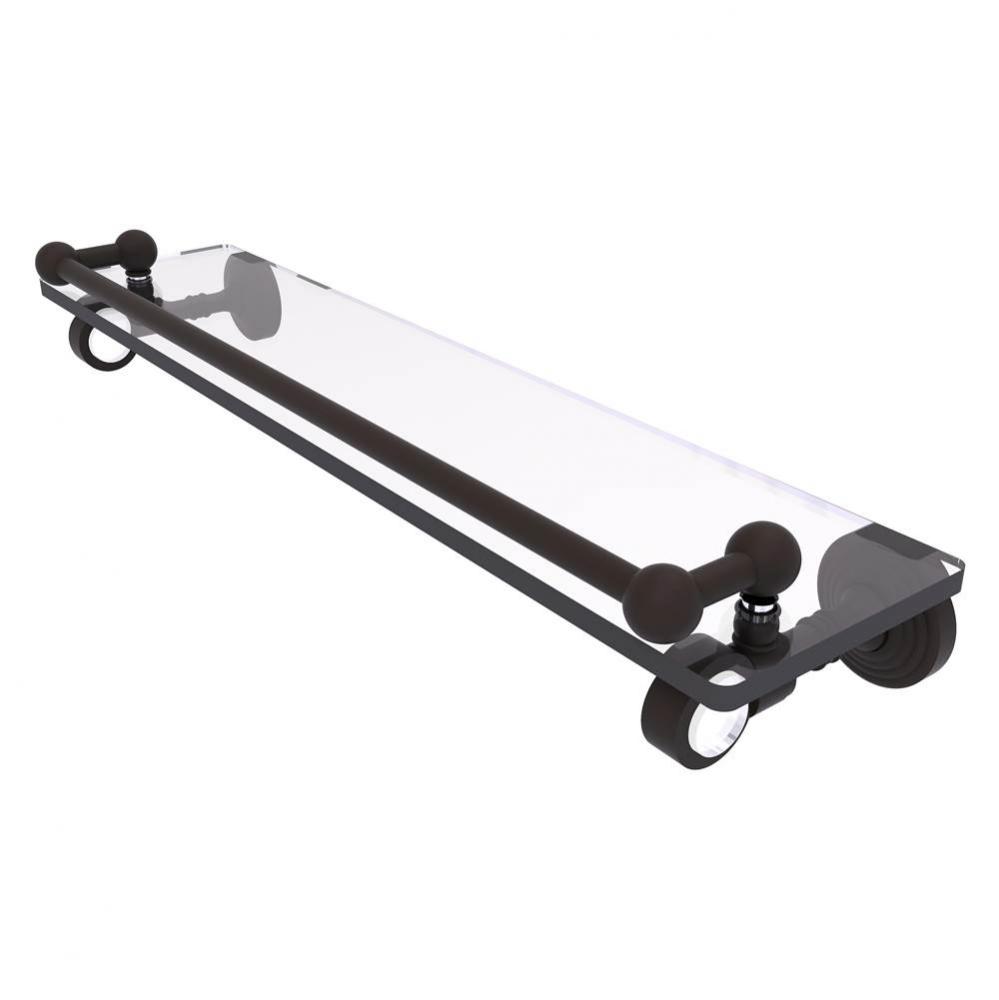 Pacific Grove Collection 22 Inch Glass Shelf with Gallery Rail - Oil Rubbed Bronze