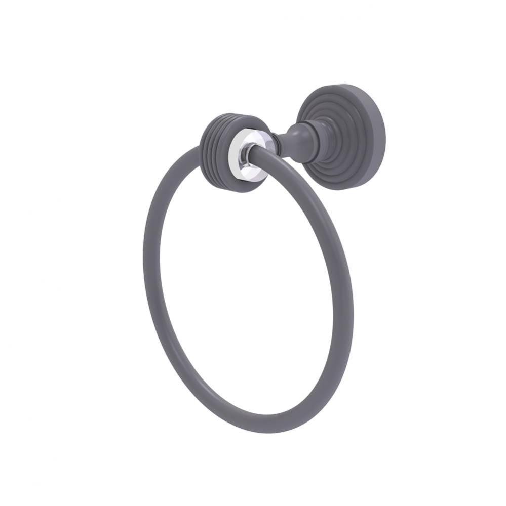 Pacific Grove Collection Towel Ring with Groovy Accents
