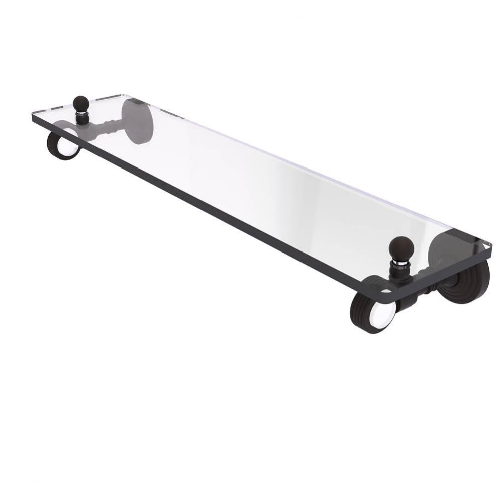 Pacific Grove Collection 22 Inch Glass Shelf with Groovy Accents