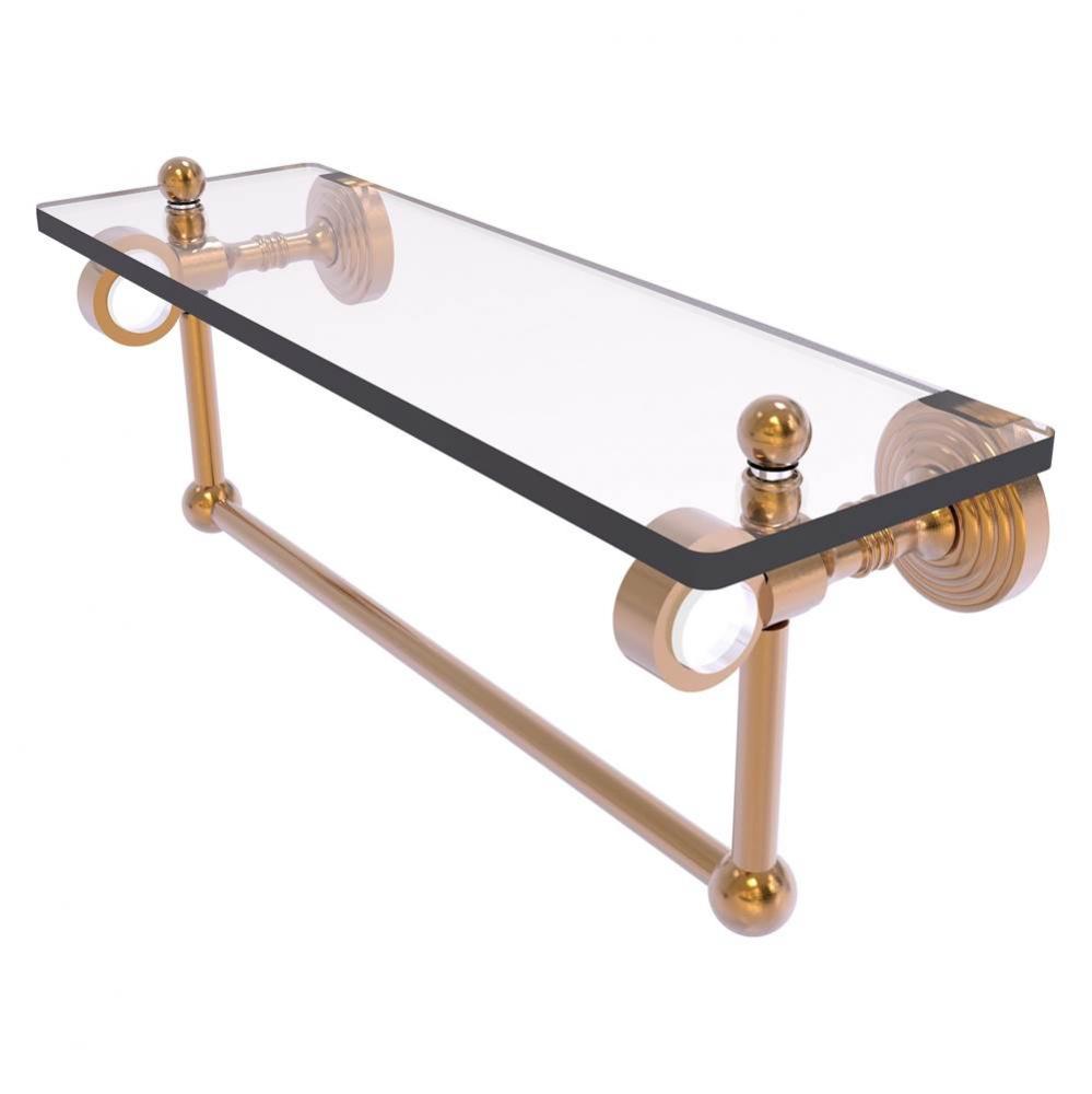 Pacific Grove Collection 16 Inch Glass Shelf with Towel Bar - Brushed Bronze