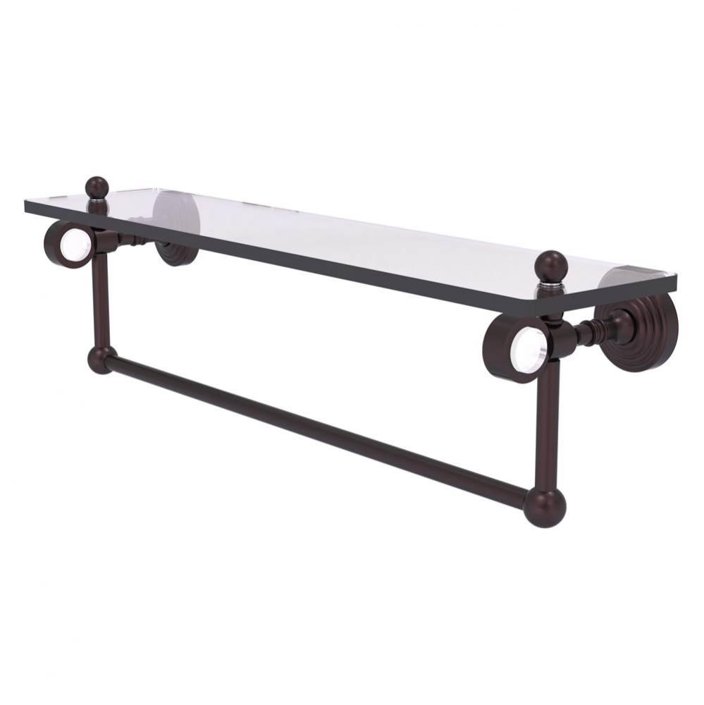 Pacific Grove Collection 22 Inch Glass Shelf with Towel Bar - Antique Bronze