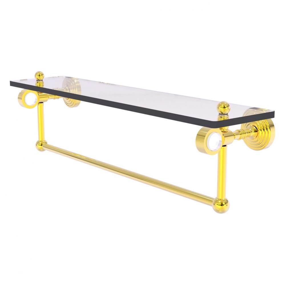 Pacific Grove Collection 22 Inch Glass Shelf with Towel Bar - Polished Brass