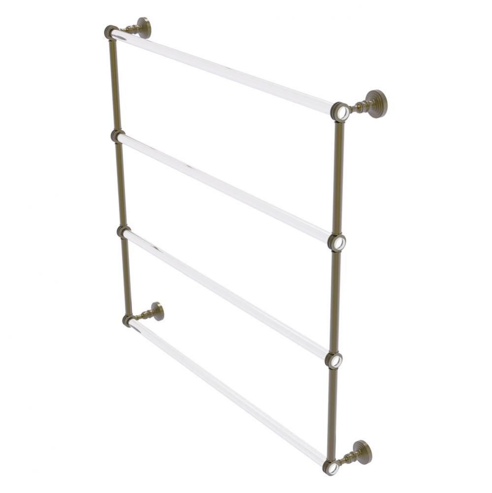 Pacific Grove Collection 4 Tier 36 Inch Ladder Towel Bar with Dotted Accents - Antique Brass